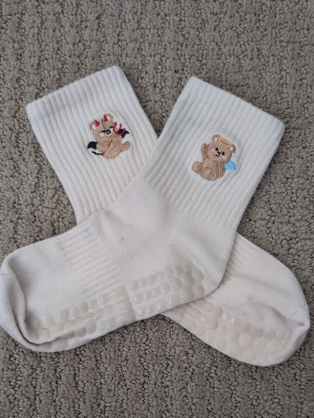 Embroidery Pilates Grip Socks